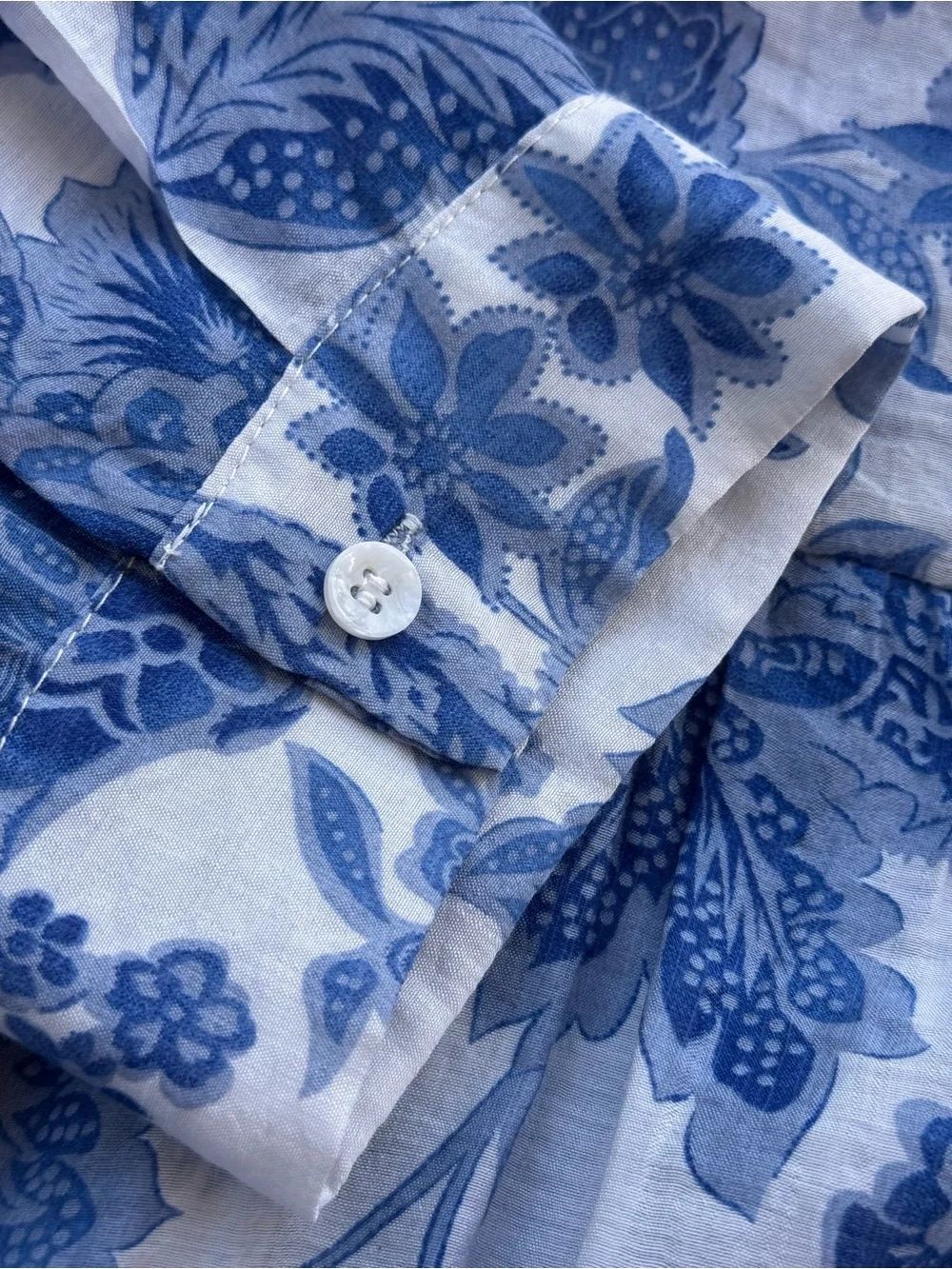 Choklate Paris Blue Floral Tiered Maxi Dress XL Silk Blend Cottagecore - Picture 11 of 12